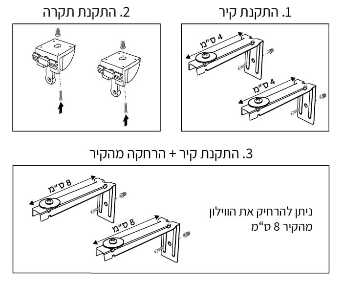 קיר או תקרה וילונות בד